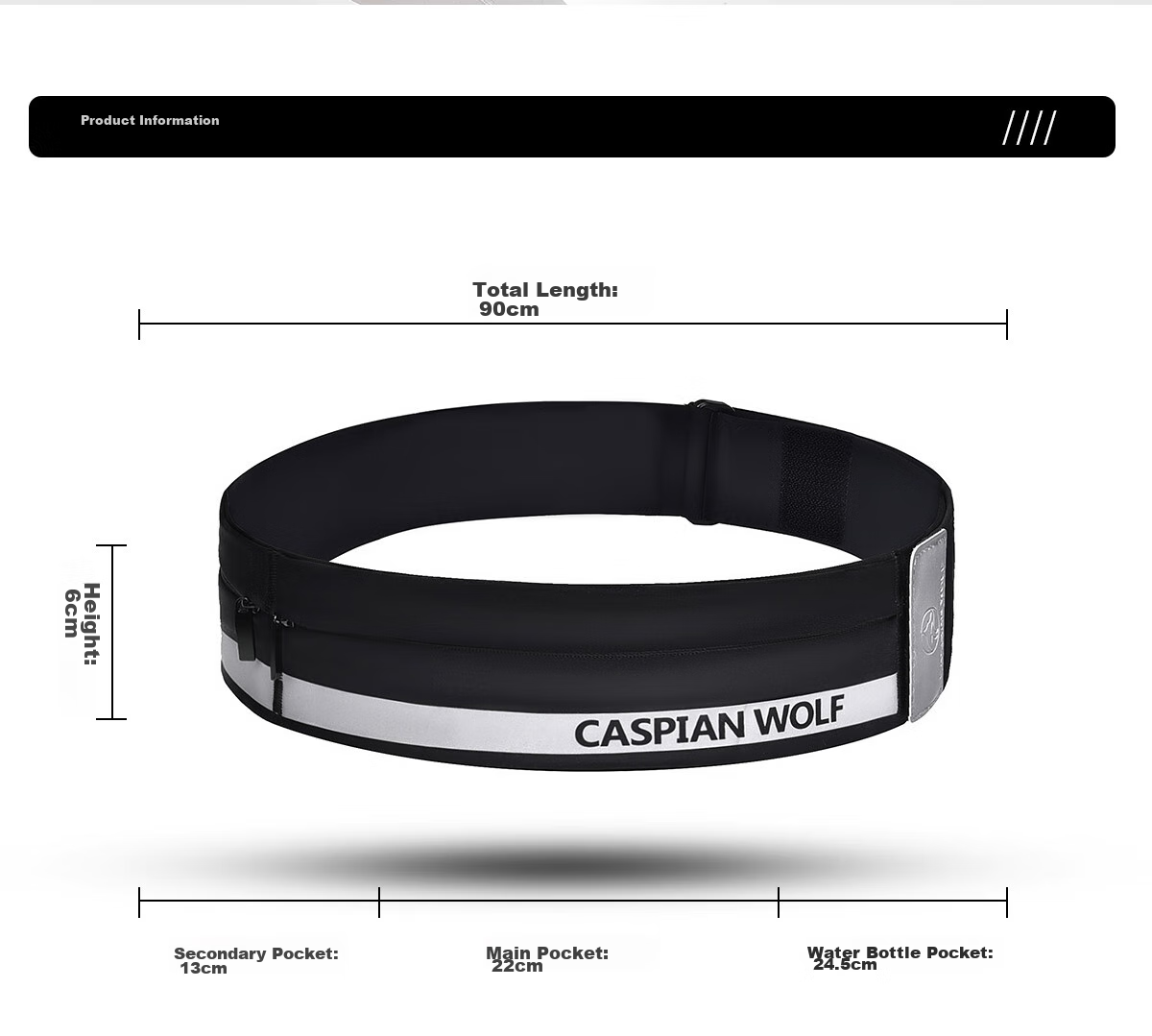 CASPIAN WOLF Running Phone Waist Pack for Men And Women with Water Bottle Holder, Multifunctional Large Capacity Storage Bag, Waterproof Adjustable Belt Equipment 18