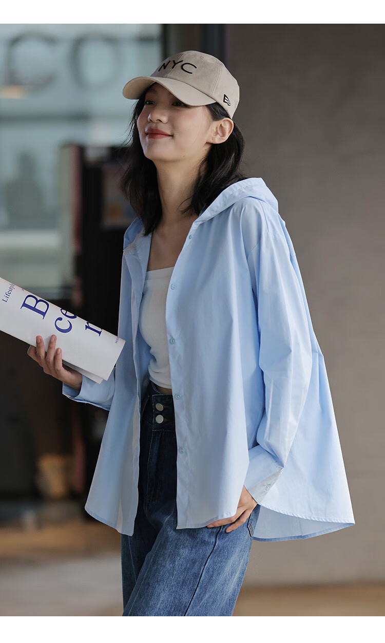 Dme Casual Hooded Side Slit Long Sleeve Shirt for Women, Light Brown, L 13