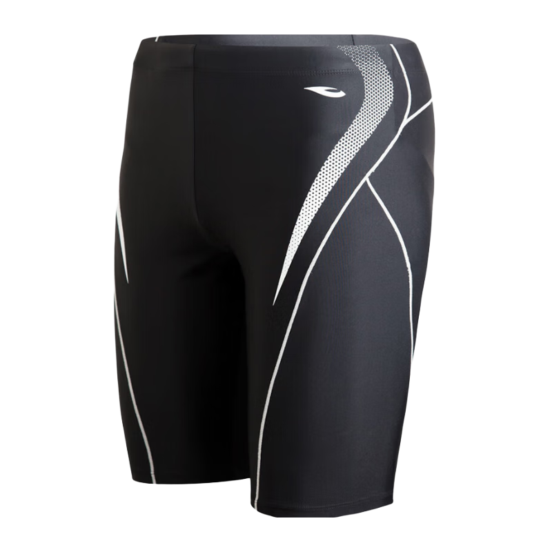 Hosa Men's Professional Knee-Length Swim Shorts, Elastic Chlorine-Resistant Non-Binding Hot Spring Men's Swimwear, Gray, Size L