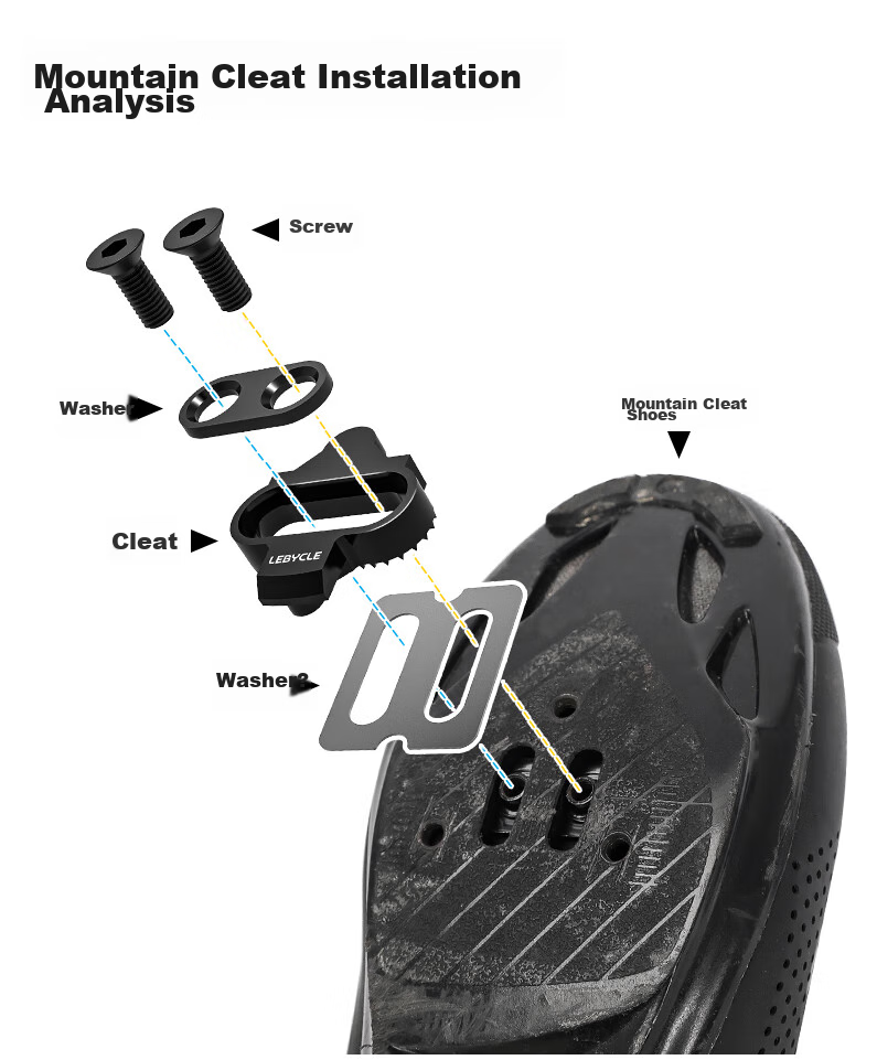 LEBYCLE Mountain Bike Lock Ring, Bicycle Self-Locking Pedal Lock Ring, Fixed And Compatible with SHIMANO 2