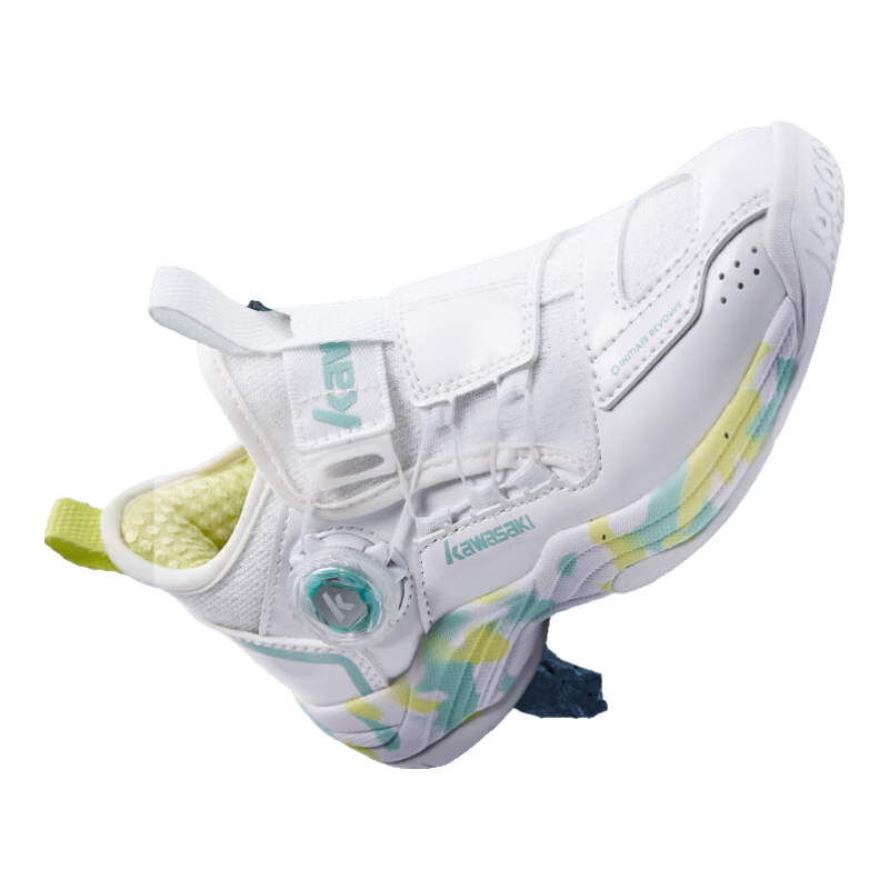 KAWASAKI Children's Badminton Shoes Chuanyue 2.0 Wear-Resistant Unisex Sports Shoes B4412 White 32