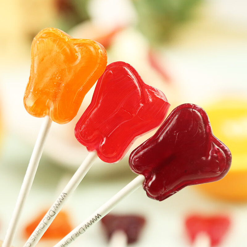 约翰博士 无糖棒棒糖水果口味木糖醇 七夕情人节喜糖 零食227g