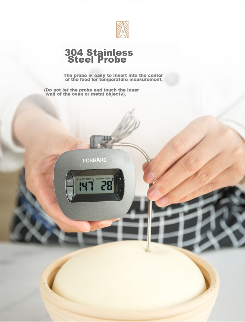 FOR BAKE Probe Oven Thermometer, Food Thermometer, Water Thermometer, Wire Steak Thermometer, Oil Thermometer, Electronic Thermometer 2