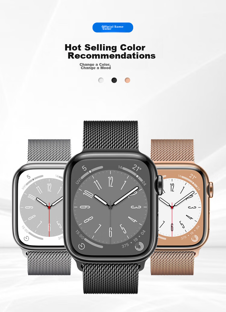MSSM Compatible Apple Watch Band, Milanese Loop for IWatch Ultra 4/S12/11/10/9/Se3, Metal Magnetic Clasp, Graphite Color, 38-42 4