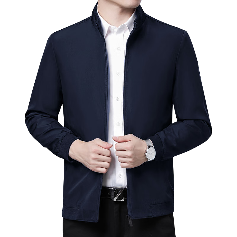 TUCANO Men's Jacket, Business Casual Executive Coat, Fashionable Classic Comfortable Versatile Windproof Outerwear, Navy Blue 3XL