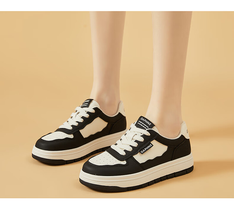 DAPHNE Low-Top Sneakers for Women, Thick-Soled Casual Sports Shoes with Soft Soles, Lightweight Versatile Women's Shoes 4623101076 Black 34 9