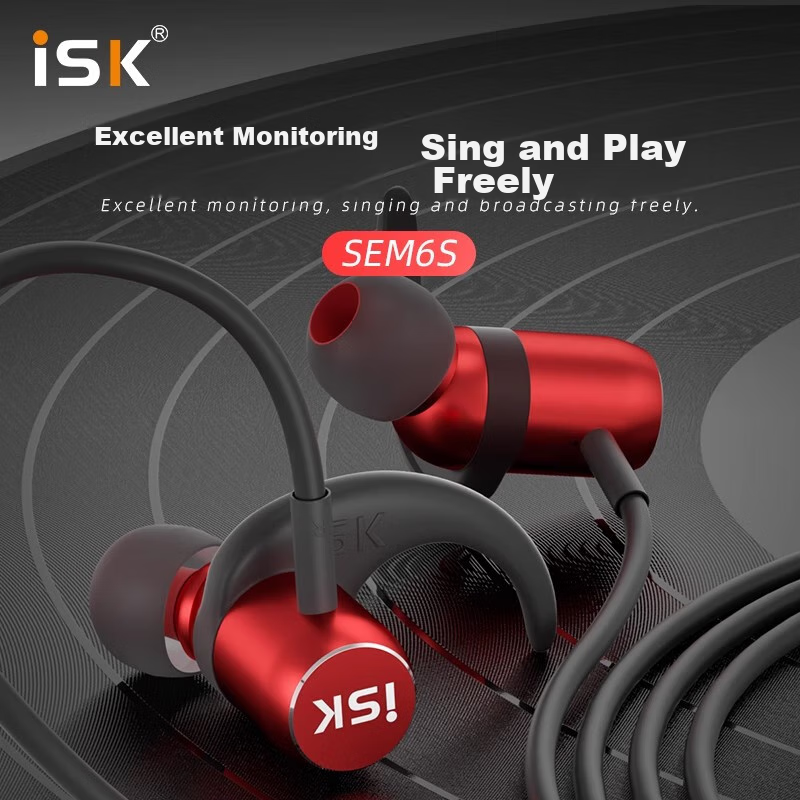 Проводные мониторные наушники iSK SEM6S, профессиональные, с высоким качеством звука HIFI, для караоке, игр, музыки, сна, с глубокими басами, универсальные для мобильных телефонов, компьютеров, звуковых карт