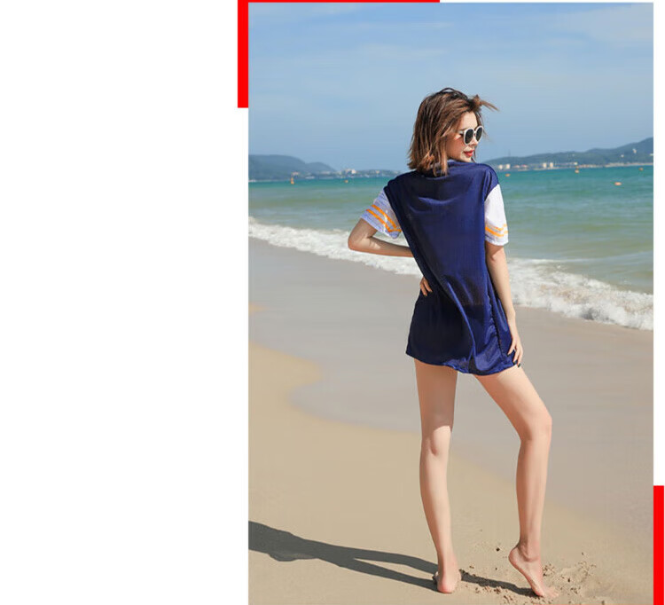 LangSha Women's Swimsuit Set of Three Pieces for Summer, Ice Silk Fabric, Anti-Exposure, Slimming Effect, Beach Sports Casual Swimwear 5