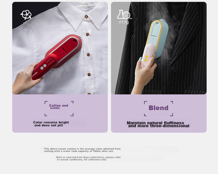 DAEWOO [Travel Portable] Handheld Garment Steamer, Home Ironing Machine, Steam Iron, Travel Portable Small Sterilizing Ironing Machine HI-029PRO Macaro 9