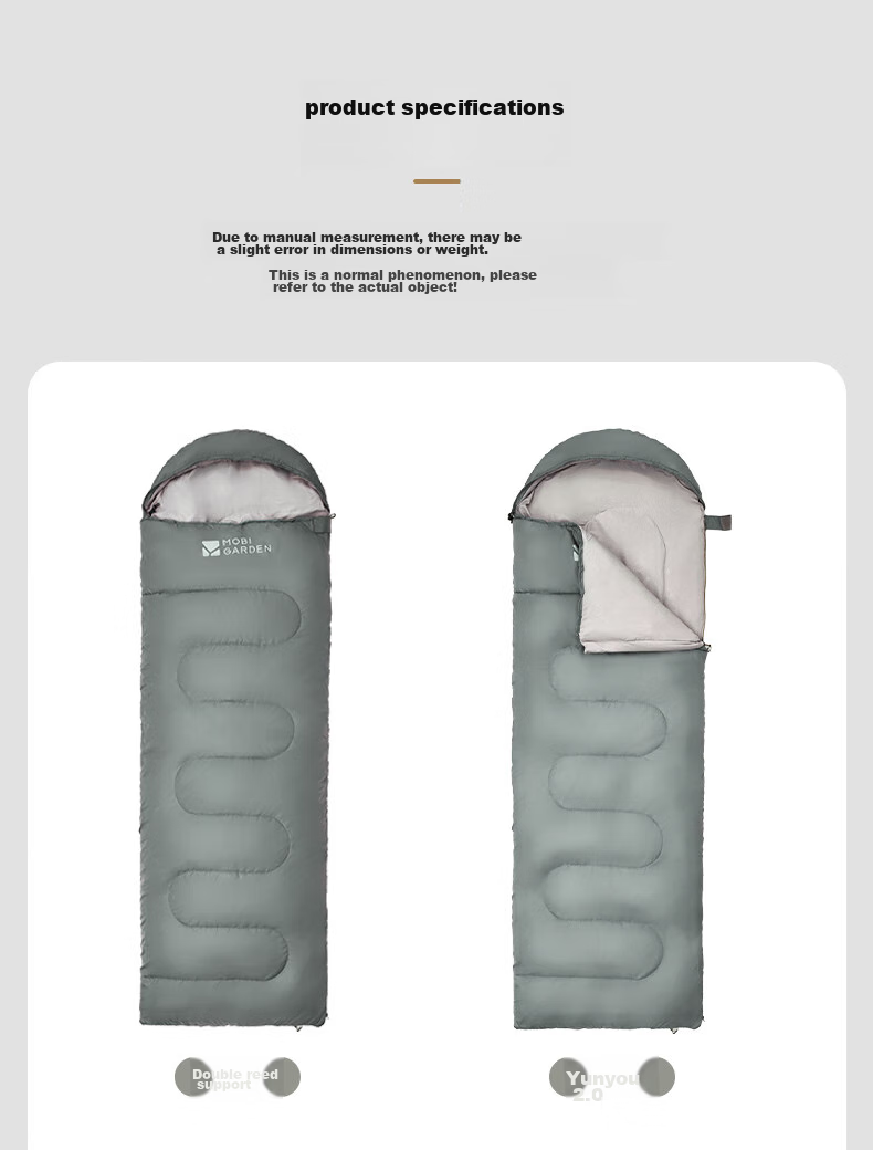 MOBIGARDEN Youyun 2.0 Sleeping Bag, Outdoor Camping Splicing Single Warm Sleeping Bag, NX23562007, Rock Gray/Left 20