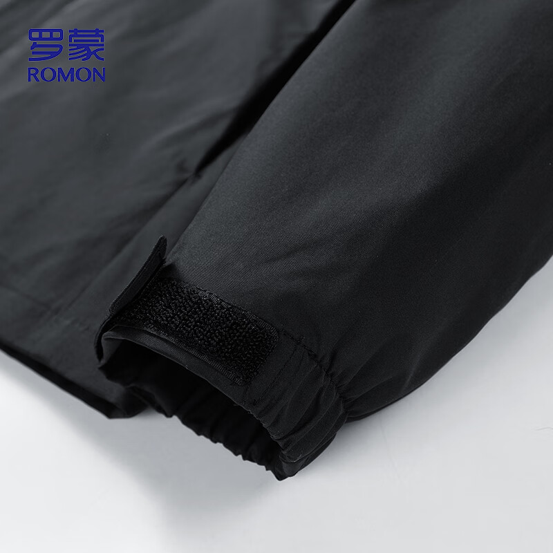 ROMON Men's Trendy Spring Hooded Jacket Youth Business Breathable Casual Business Jacket E29 Black M