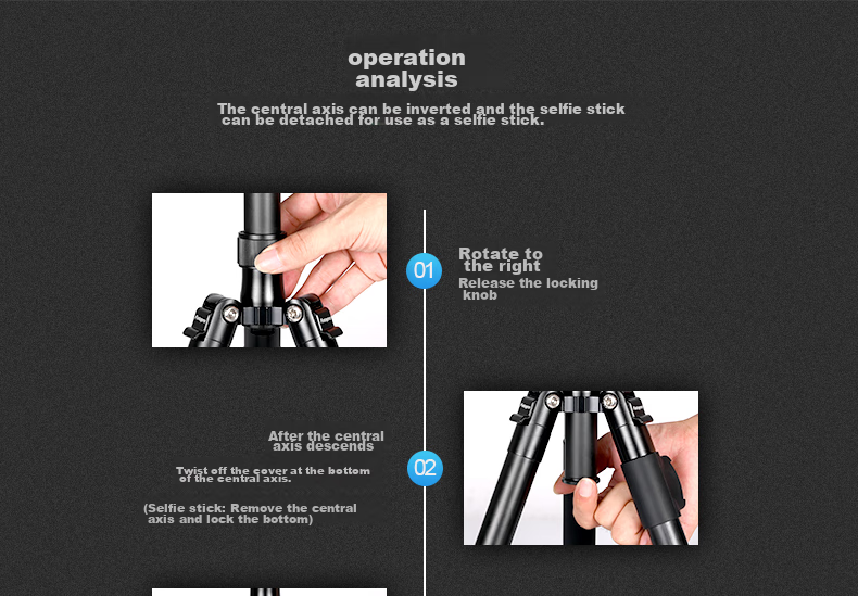 Fotopro FY-820 Smartphone Selfie Live Streaming Tripod, Camera Photography Tripod, Rose Gold 8