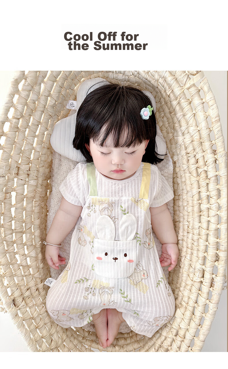 Youqi Summer Baby Clothes Thin Short Sleeve Romper Half Sleeve Bodysuit Cotton for Girls 3 to 6 Months Old 16