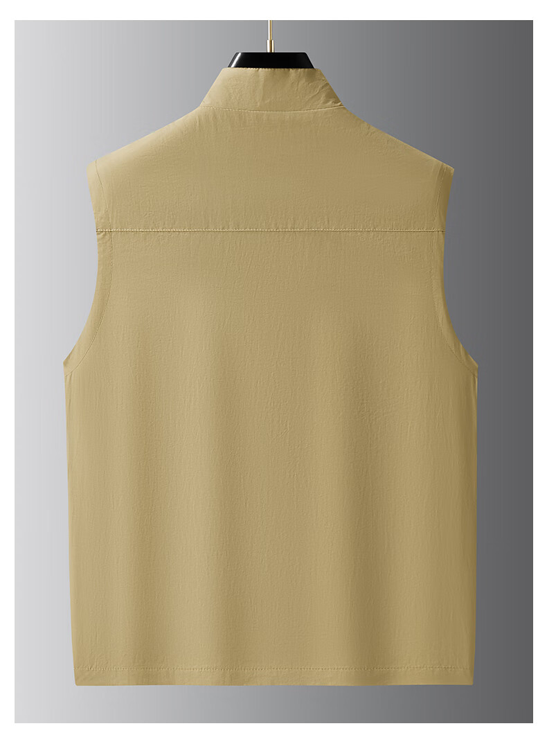JEEP SPIRIT Men's Spring and Autumn Casual Sleeveless Vest Khaki L 32