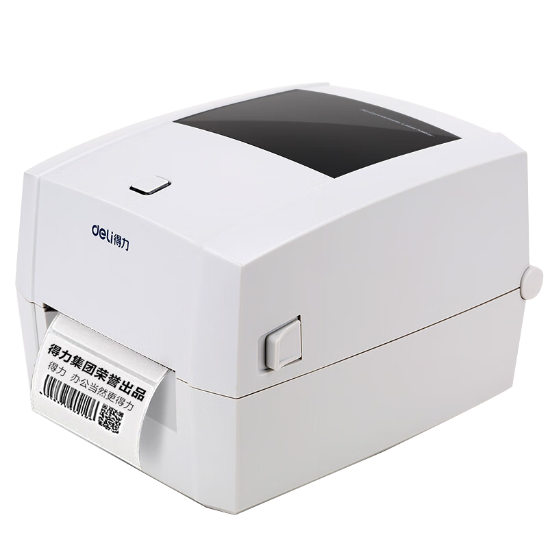 Deli DL-888T Barcode Label Printer (White) High-Definition Thermal Transfer Printer 108MM Express Electronic Waybill Label Adhesive Printer
