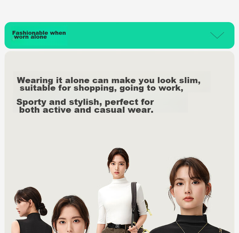 Jianyun Modal Cotton Turtleneck Base Layer, Women's Thin Inner Wear, Slim-Fit Short-Sleeve Undershirt, Can Be Worn As Outerwear, Five-Point Short-Sleeve Base Top 6