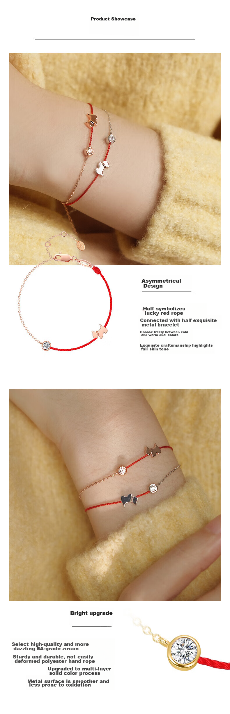 AGATHA / Agatha Racing Red String Dog Silver Bracelet for Women, Zodiac Year Birthday Gift for Girlfriend, Elegant Feel 2