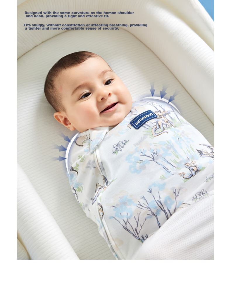DOMIAMIA Baby Sleeping Bag, Anti-Startle Wrap, Double-Layer Pure Cotton, Newborn NB Size, Suitable for All Seasons 14
