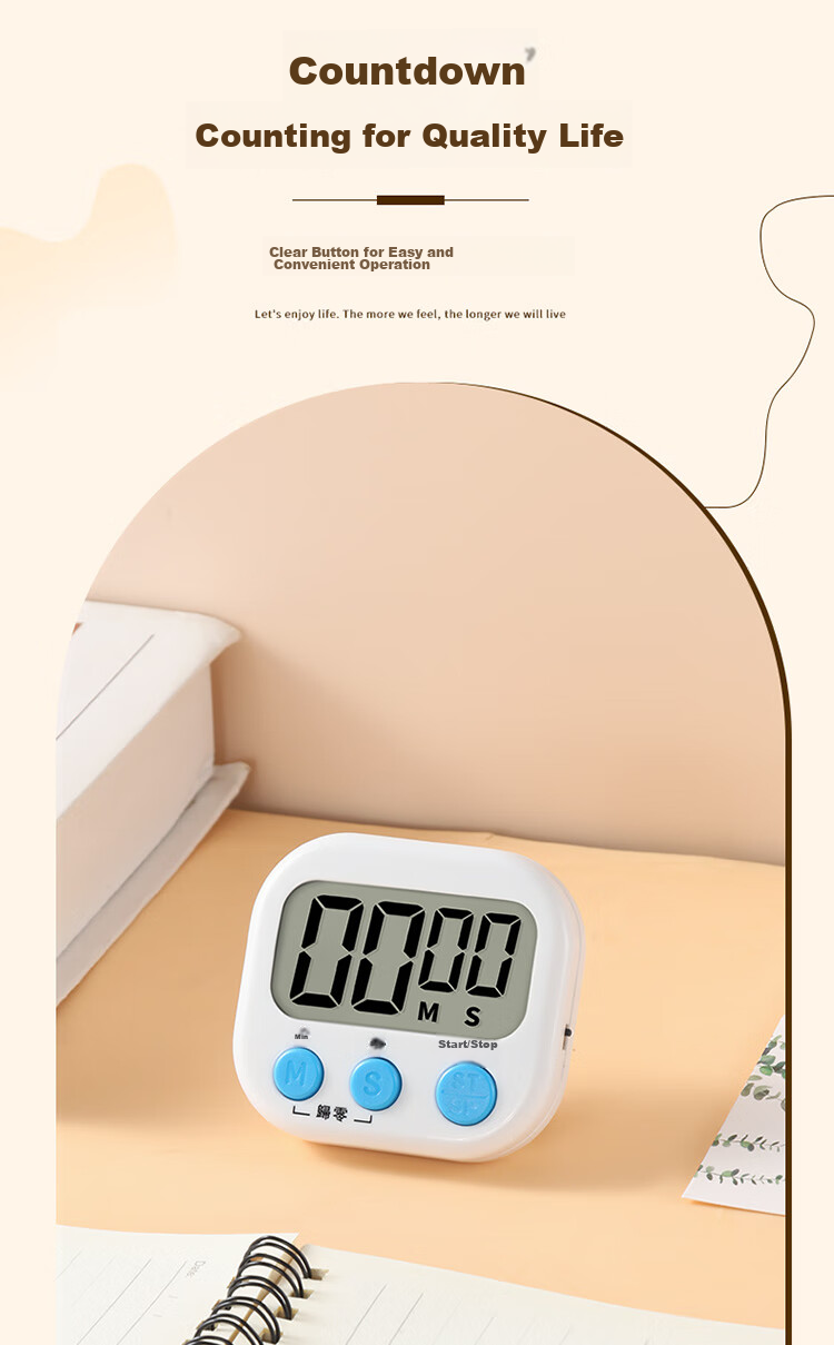 BJ Timer, Study Time Management Timer, Kitchen Multifunctional Baking Electronic Countdown Timer, Magnetic Desig 5