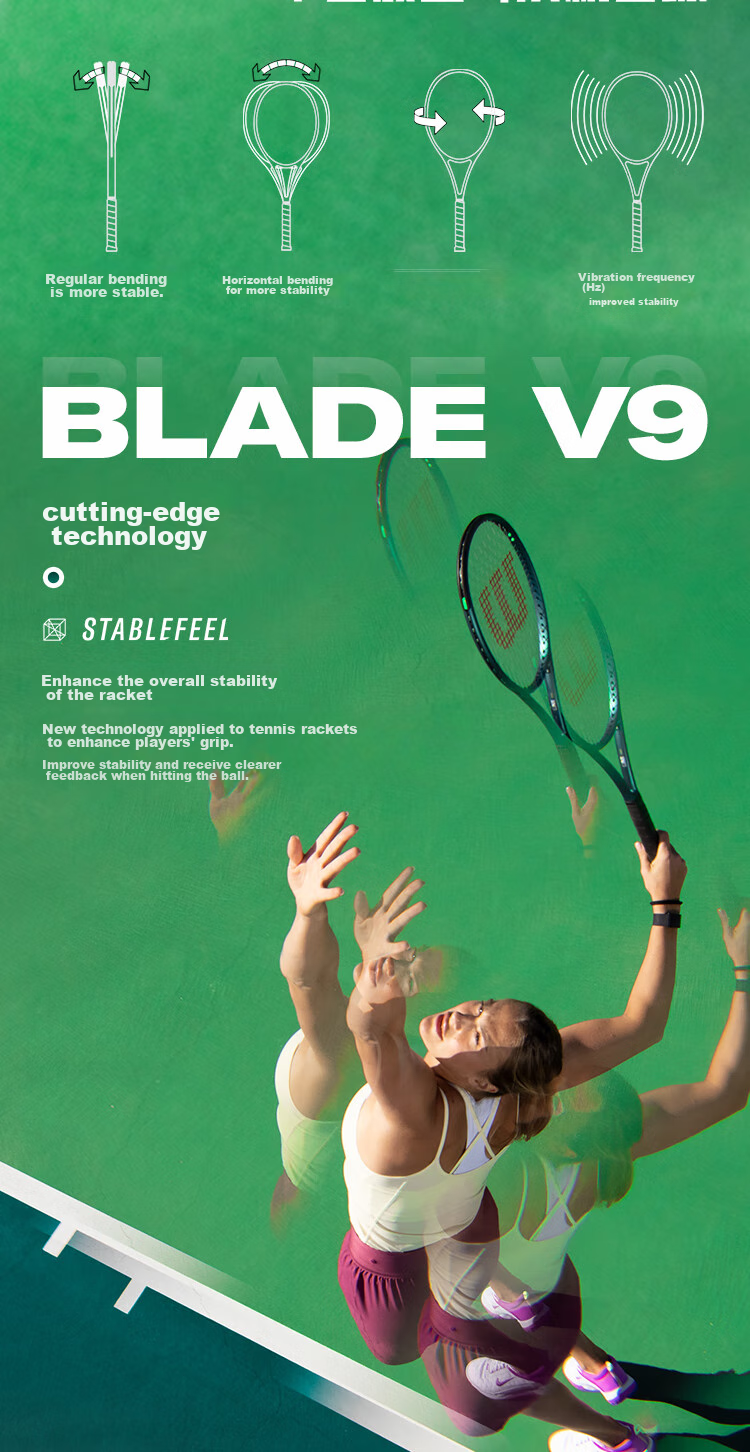 Wilson BLADE 100L V9 Full Carbon Professional Racket, Same Model As Australian Open Champion Sabalenka 3