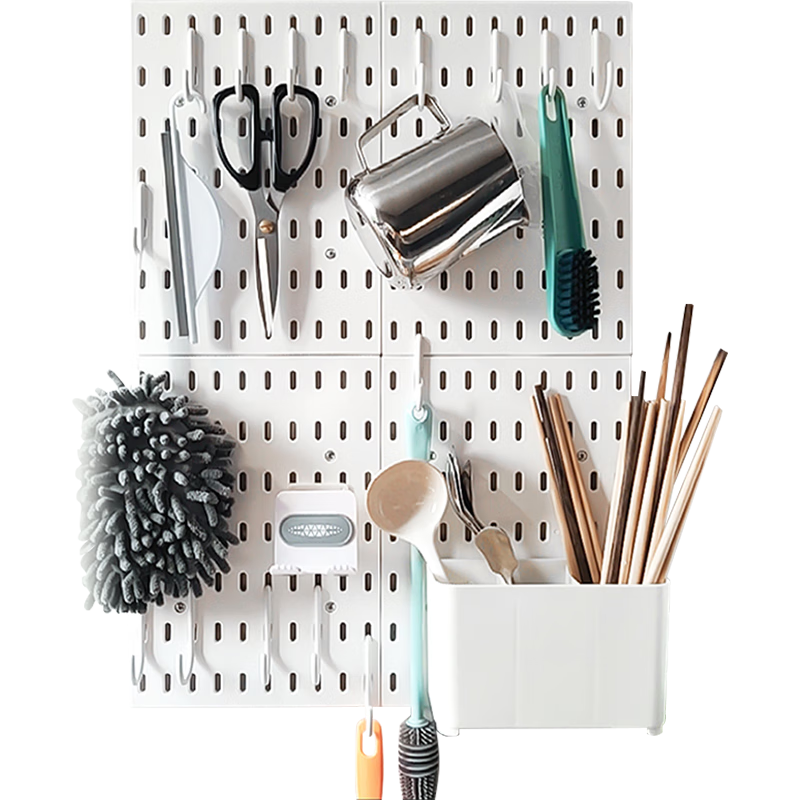 Banzheni Pegboard, No Drilling Required, Entryway Storage Table, Desktop Book And Clothes Rack, Wall-Mounted Kitchen Hooks, Storage Cabinet Accessories, Customized Set