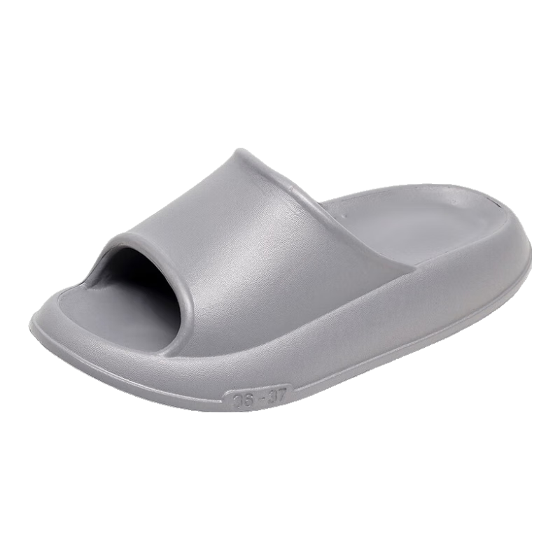 GUOLUOFEI Squishy Slippers for Men And Women, Summer Home Couple Bathroom Shower Outdoor Thick-Soled Sandals, Gray, Size 38-39