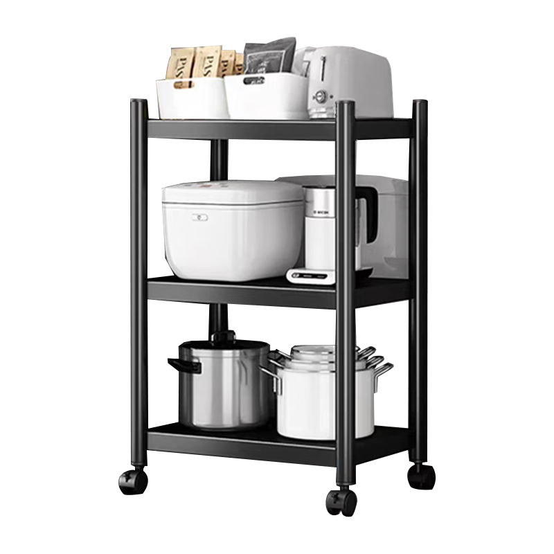 Zhuobo Kitchen Floor Storage Rack Layered Shelf Storage Rack Balcony Utility Rack BH3 Three-Tier 60*40cm