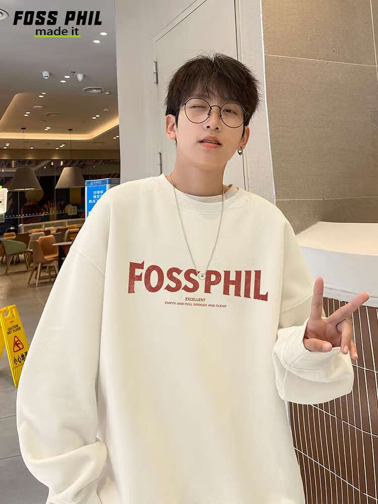 Foss Phil Casual Sweatshirt for Men, Spring And Autumn New Year Long-Sleeve T-Shirt, Base Layer for Year of The Horse Zodiac, Red Top FPW3 Size L 11