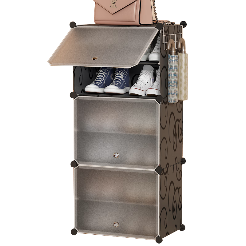 Anerya Ultra-Thin Shoe Cabinet, Entryway Simple Shoe Rack, Multi-Layer Dustproof Storage Shelf, Resin Assembly Cabinet, Single Column 6 Layers