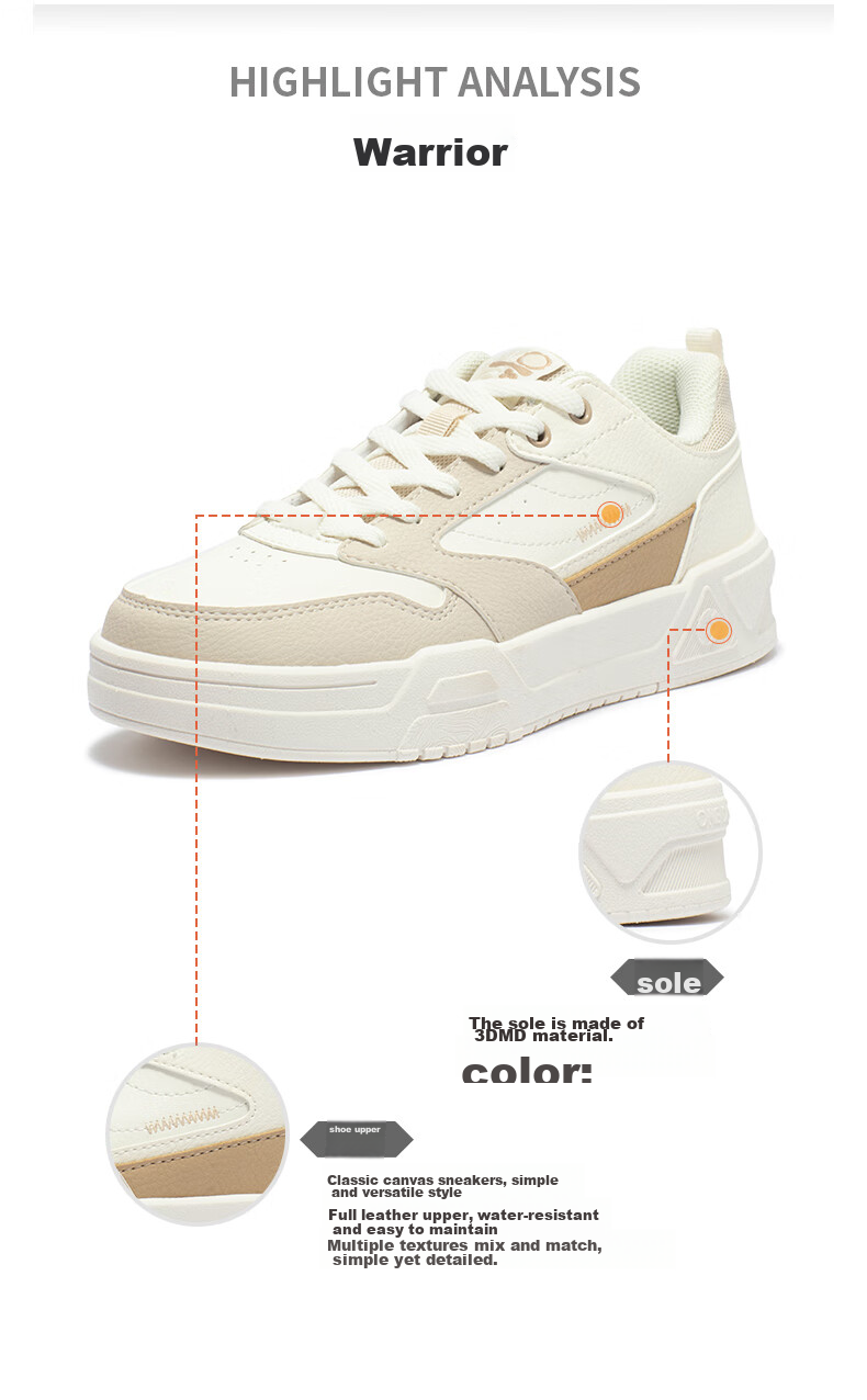 361° Women's Sneakers Soda 3 Spring And Summer Couple Retro Thick-Soled Casual Skateboard Shoes for Women 682516615-4 58