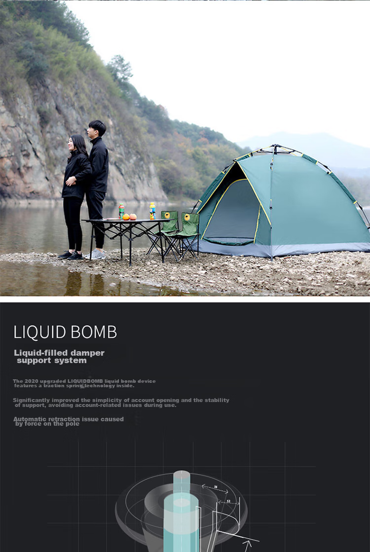 BeiJiLang Tent, Outdoor Enlarged Canopy, Two-In Camping Tent, Fully Automatic Quick-Open Camping Equipment 3