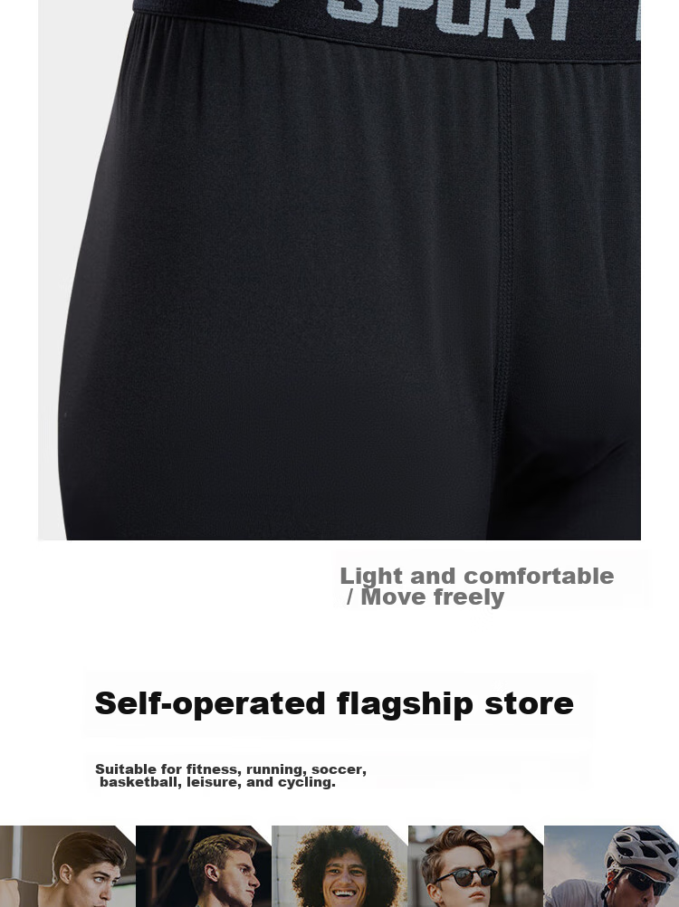 FANDIMU Men's Fitness Compression Pants, Running Sports Tight-Fitting Pants, Highly Elastic Breathable Basketball Track Training Long Pants, Summer Miracle Pants 13