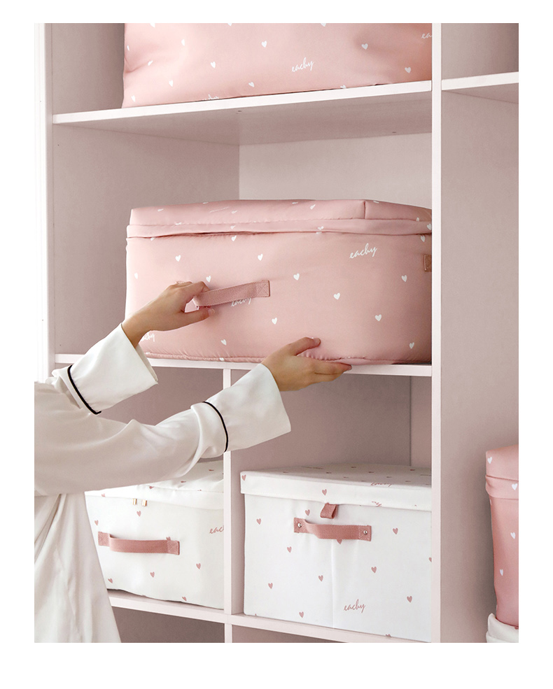 EACHY Quilt Storage Bag Moving Packing Bag Clothes Bedding Moisture-Proof Anti-Mold Love Pink XXL:63*48*35 11