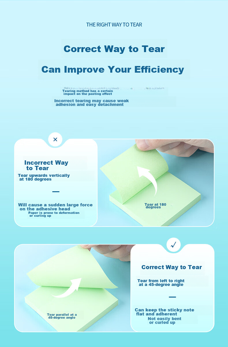 GuangBo 400 Sheets 4-Color Sticky Notes, 76*76mm Label Stickers, Reusable Memo Pads, Message Notes, Office Supplies GB9198 10