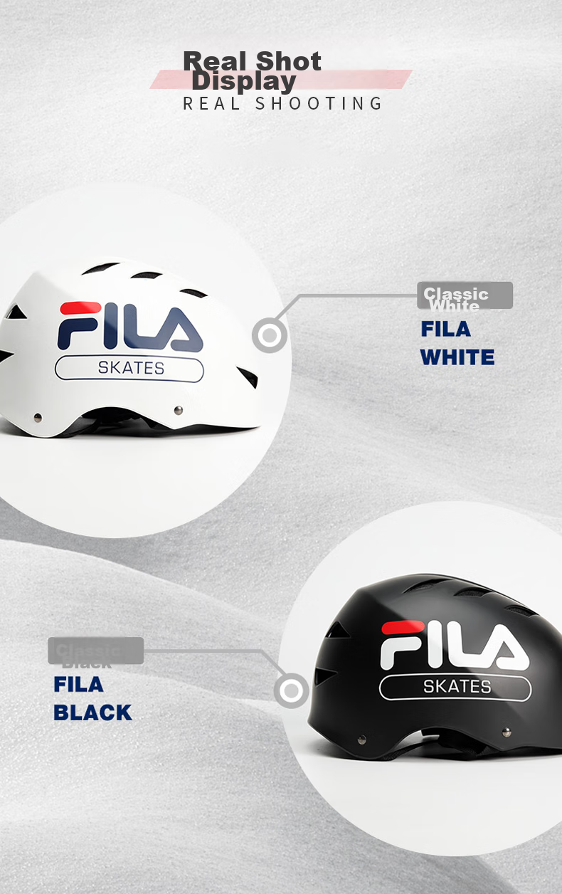 FILA Helmet, Professional Skateboarding, Adult And Children Safety Helmet, Universal Bicycle Safety Helmet, Black, Size M 14