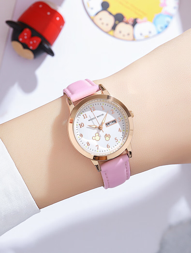 Disney Children's Watch, Girls' Student Back-To Gift, Cute Young Girl Exam Analog Quartz Wristwatch MK-11383B 4