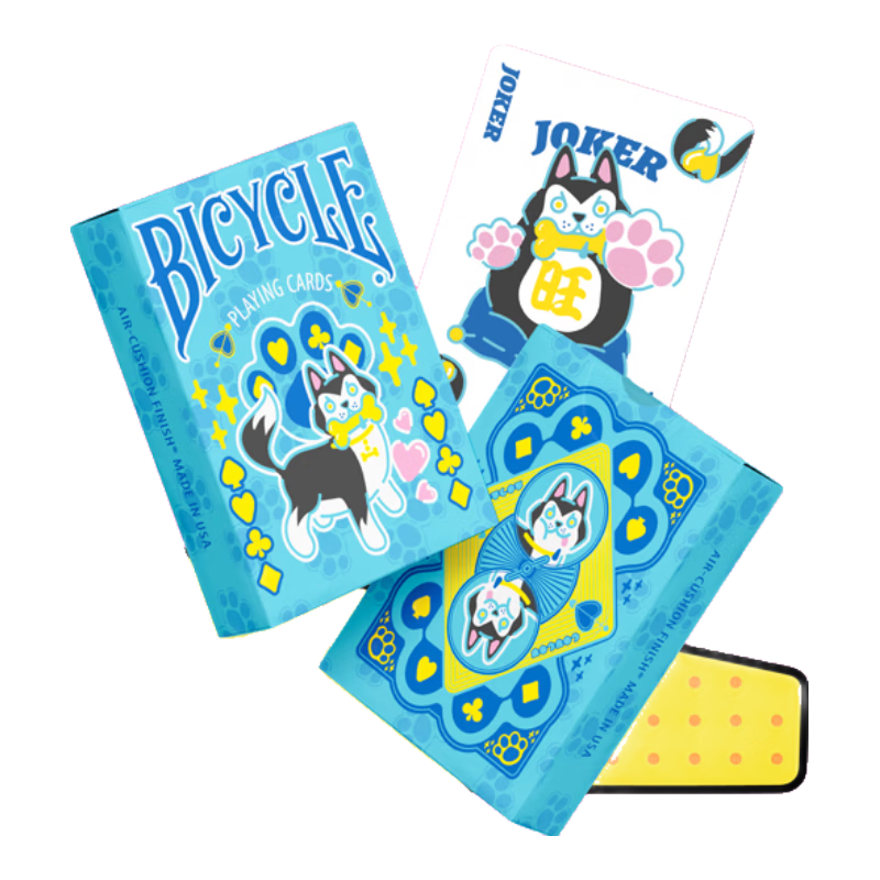 BICYCLE Playing Cards, Trendy Paper Cards with Cute Pet Series, Husky Dog, 1 Deck