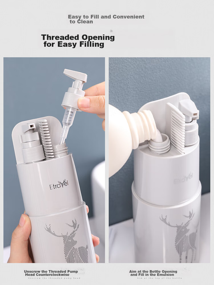 Etravel Travel Toiletry Set, Toothbrush, Toiletry Cup, Business Trip Toiletry Bag, Dispenser Bottle, Storage Pouch, Standard 5-Piece Set 5