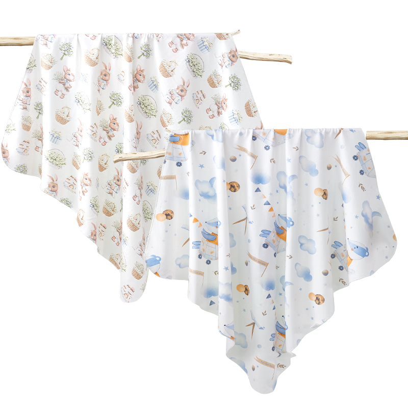 Ankexin Baby Swaddle Blanket, 5A Antibacterial, Newborn Pure Cotton, Anti-Startle, Maternity Ward Sleeping Bag, Infant Wrap, 2-Pack