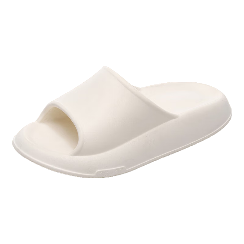 GUOLUOFEI Squishy Slippers for Men And Women, Summer Home Couple Bathroom Shower Outdoor Thick-Soled Sandals, White, Size 36-37