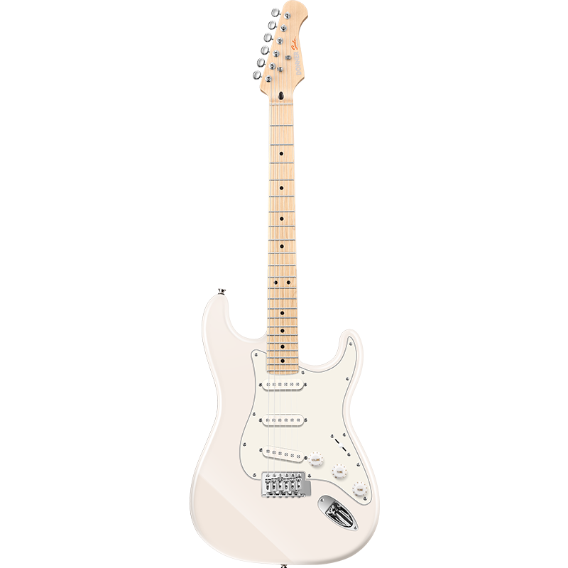 DONNER Q1 Electric Guitar Single Tremolo Series ST Adult Beginner Starter Guitar for Men And Women, Maple Polar White