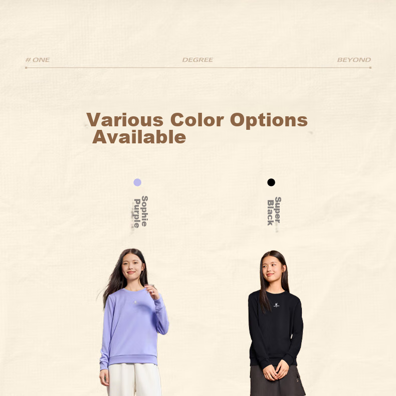 361° Women's Sweatshirt, Spring Fleece-Lined Jacket, Sports Casual Round Neck Long-Sleeve Pullover Top, 662344801D-2 3
