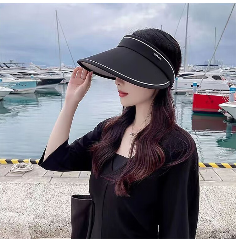GLO-STORY Sun Hat for Women, Rollable Storage, Face Protection, Visorless Outdoor Cycling Sun Hat WMZ124017 17
