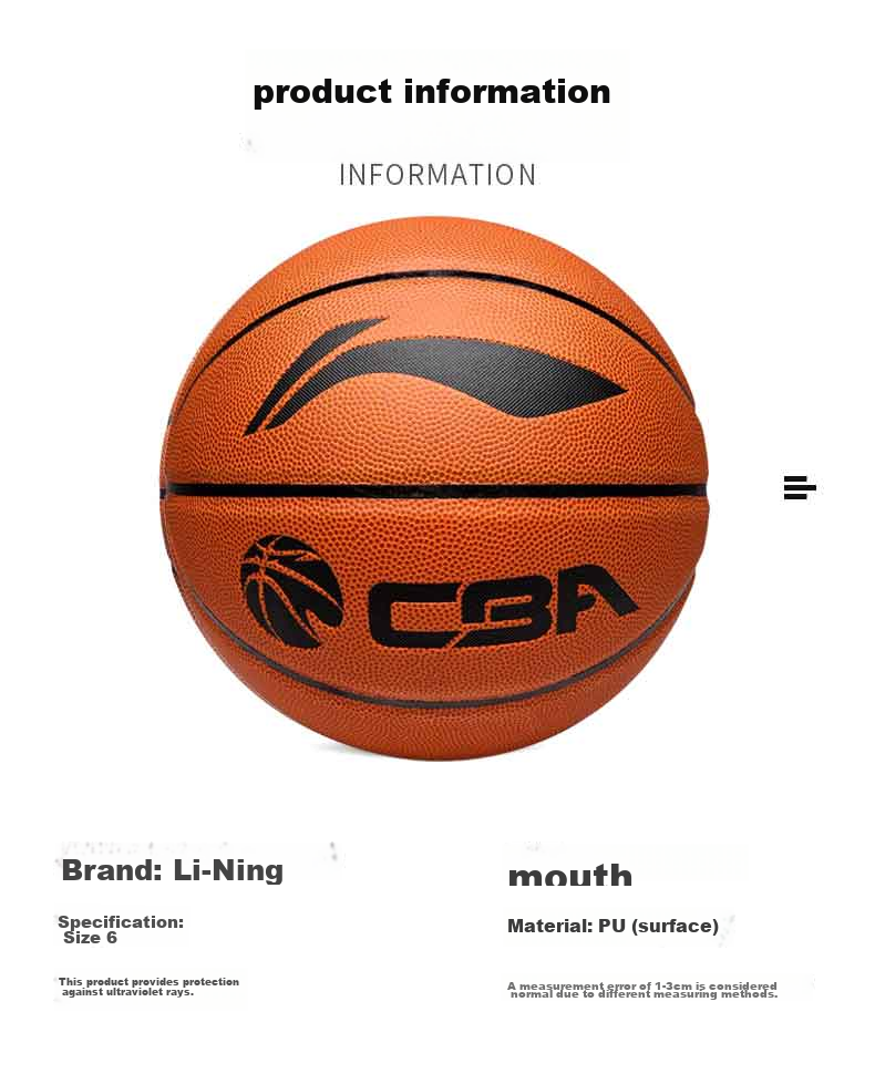 Li-Ning CBA Professional League Indoor And Outdoor Training Competition Size 6 Basketball, Women's Basketball LBQK576-1 14