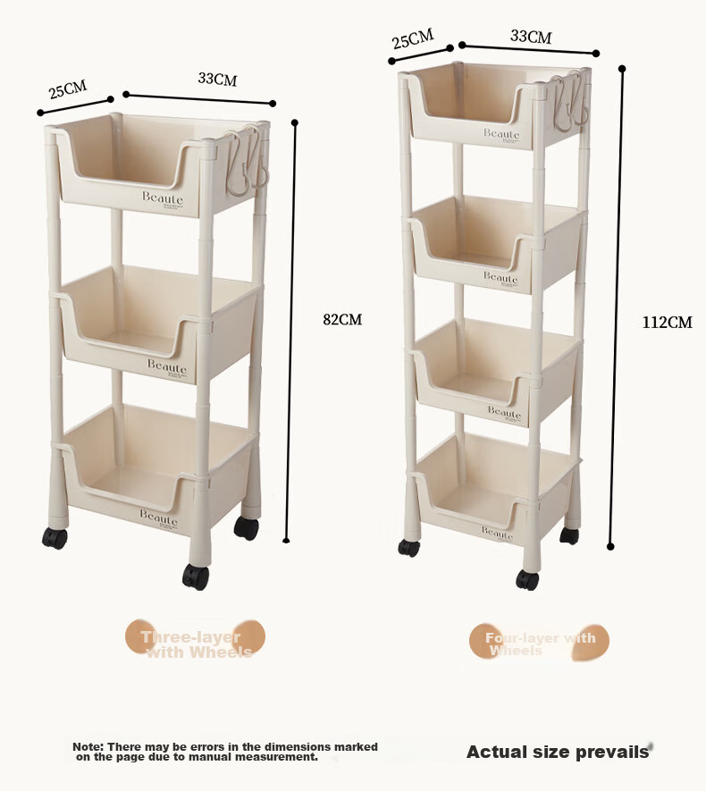 Yijia Bookshelf, Mobile Bookshelf, Storage Rack, Floor-Standing Multifunctional Storage Shelf, Two-Tier Storage Rack with Wheels 9