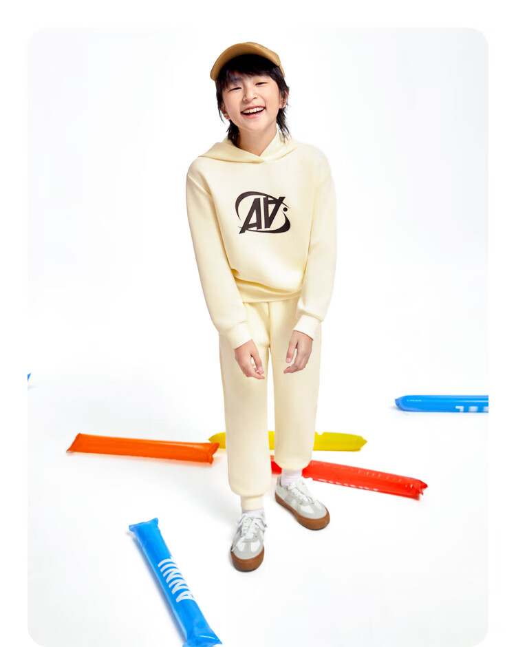 Annil Children's Clothing, Boys And Girls Sweatshirt Set, 2024 Autumn New Outdoor Sports, Elastic Warm Loose Fit, Black, Size 120 7