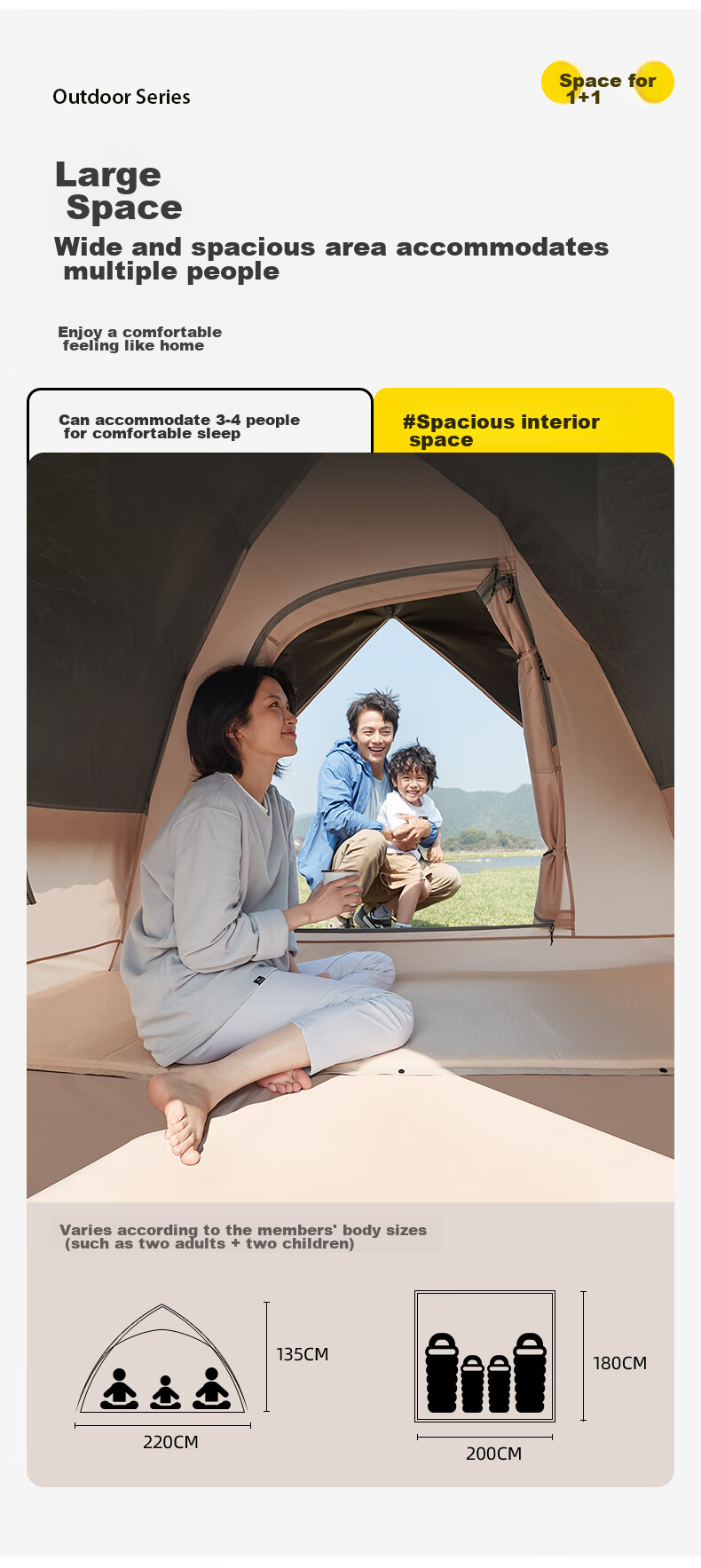 CAMEL Outdoor Black Gel Sun Protection Tent, Fully Automatic Portable Folding Thickened Rainproof Camping Equipment, A1S3NA111-3 6