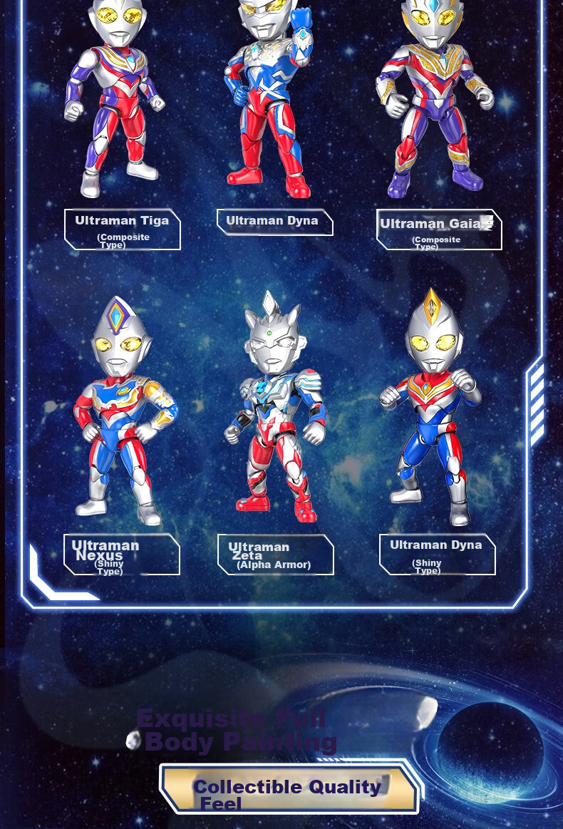 LDCX Children's Toy Action Figure for Boys, Figurine Display, Birthday Gift, Q Version Hero Diga Ultrama 4