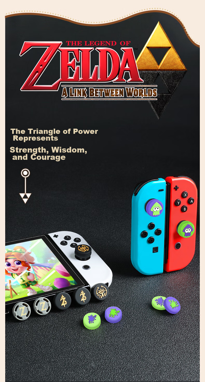 BUBM Switch Joy-Con Controller Joystick Covers, NS/OLED/Joysticks Gamepad Protective Cases, Silicone NS Game Accessories, Zelda: Breath of The Wild, Pack of 6 7