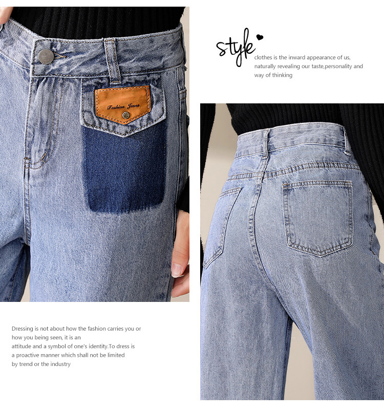 Jeanswest Women's Summer 2026 Thin High-Waist Wide-Leg Capri Denim Shorts Retro Blue M 8